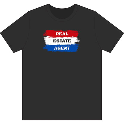 Red White Blue Stripes Real Estate Agent | Soft Premium Tee - T-Shirt | ShirtyAgents