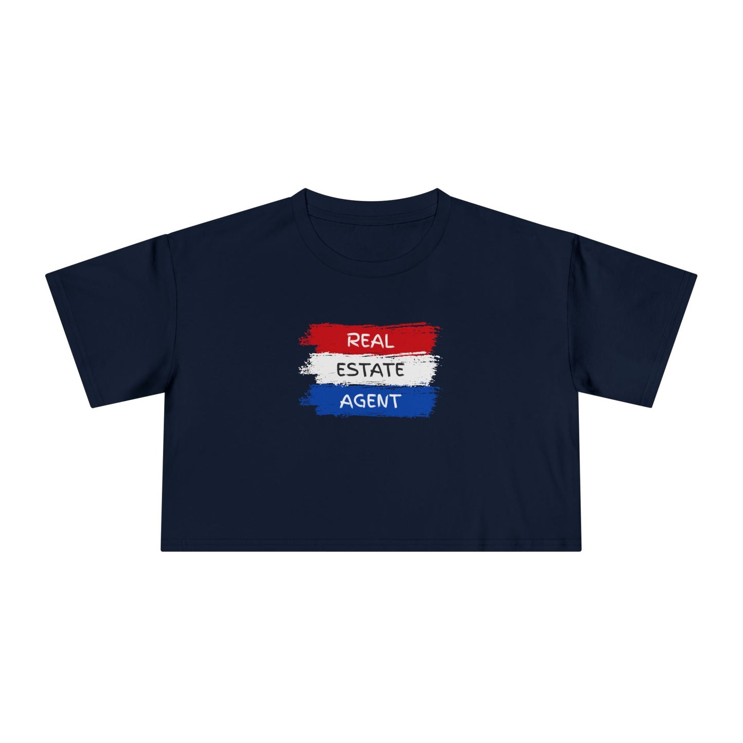 Red White Blue Stripes Real Estate Agent | Women's Crop Tee - T-Shirt | ShirtyAgents