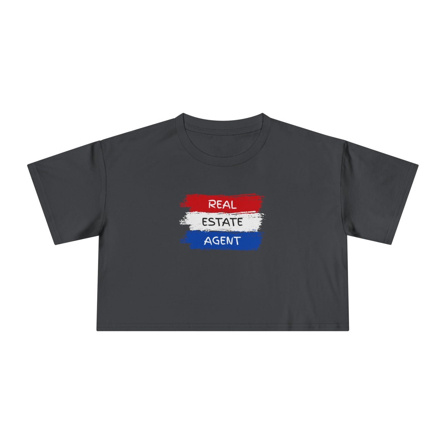 Red White Blue Stripes Real Estate Agent | Women's Crop Tee - T-Shirt | ShirtyAgents