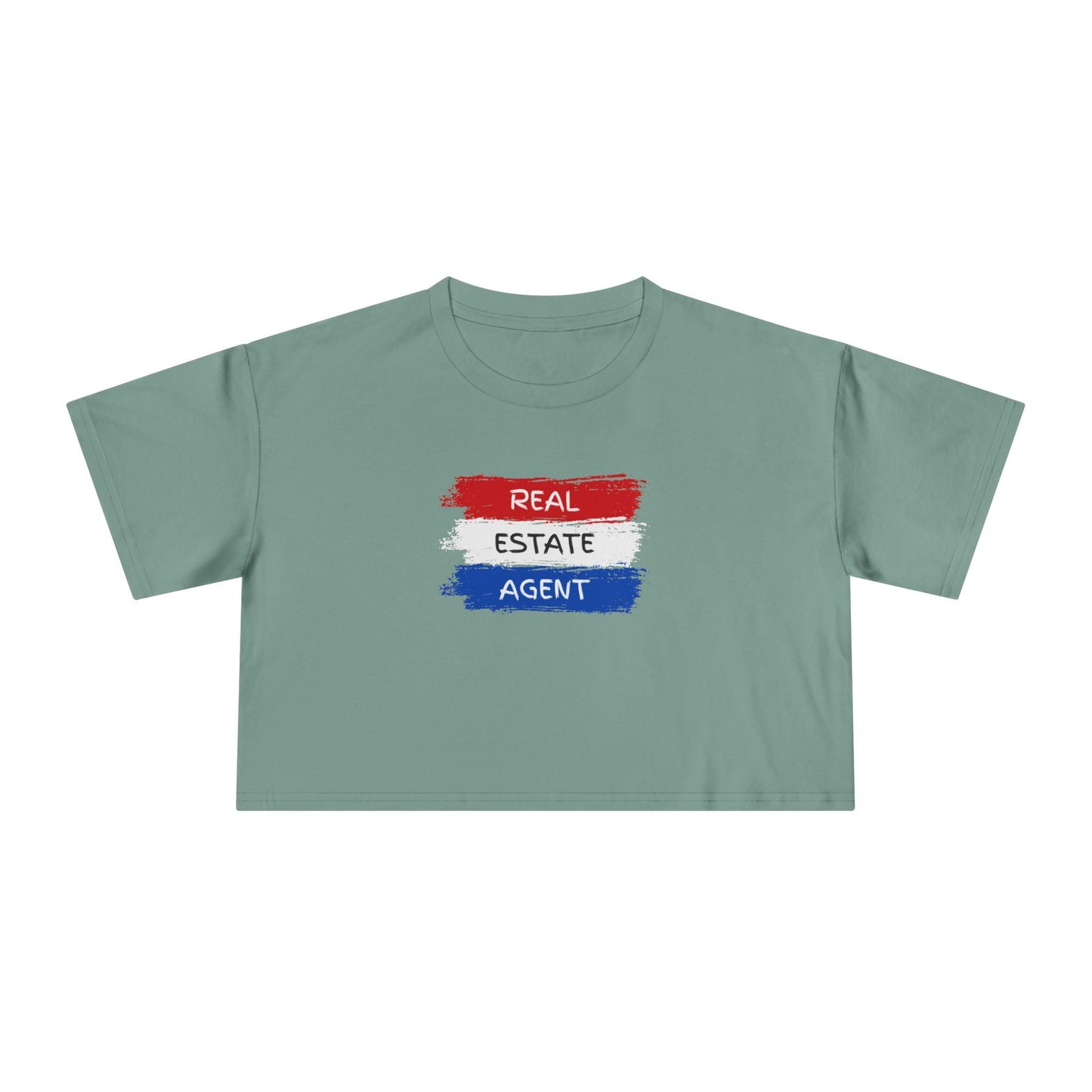 Red White Blue Stripes Real Estate Agent | Women's Crop Tee - T-Shirt | ShirtyAgents