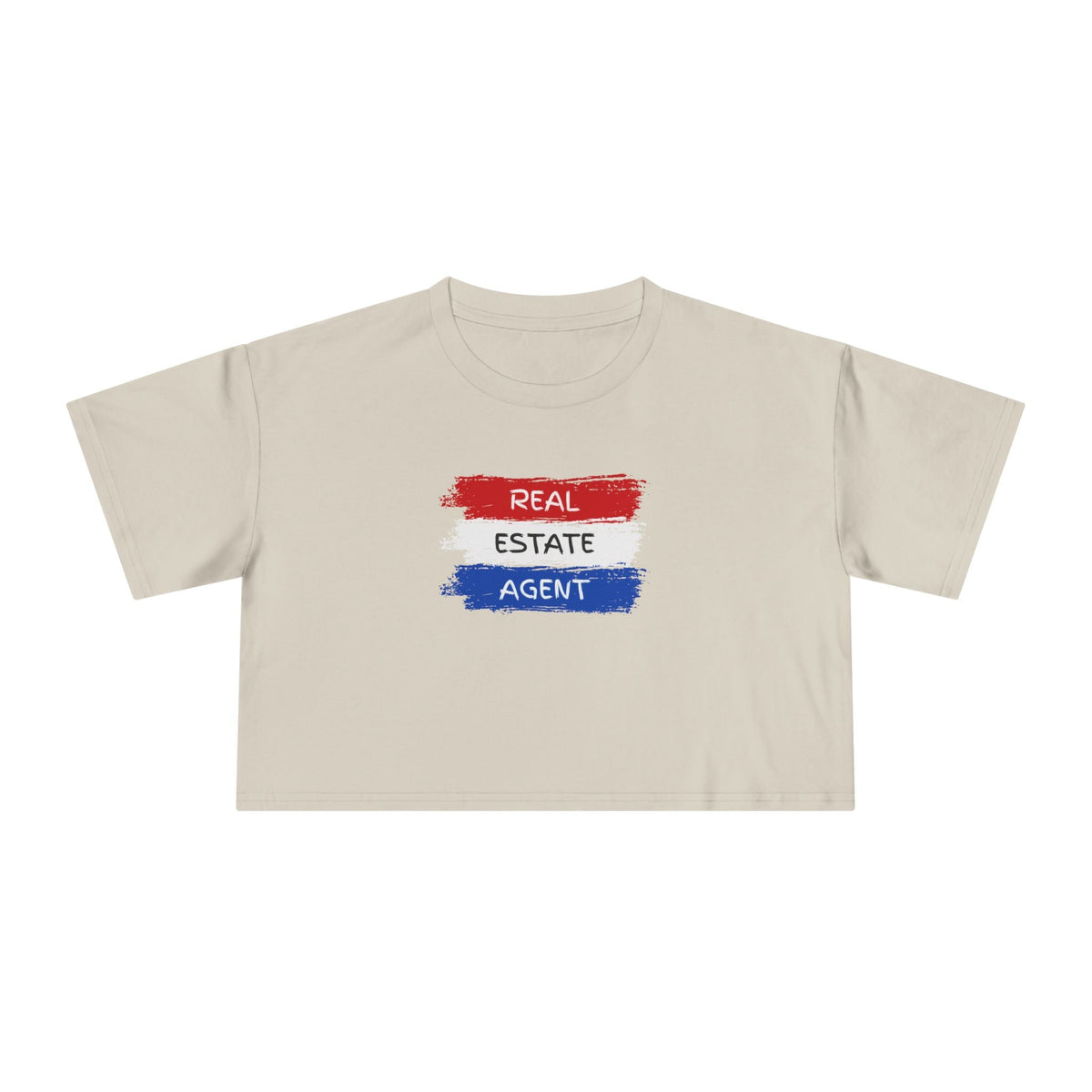 Red White Blue Stripes Real Estate Agent | Women's Crop Tee - T-Shirt | ShirtyAgents