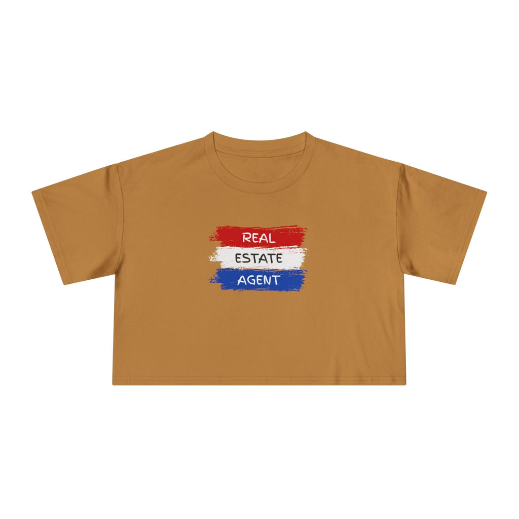 Red White Blue Stripes Real Estate Agent | Women's Crop Tee - T-Shirt | ShirtyAgents