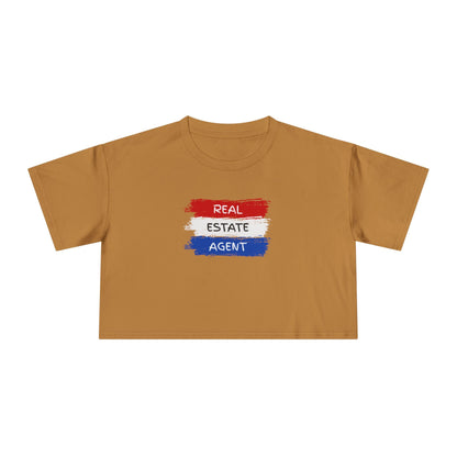 Red White Blue Stripes Real Estate Agent | Women's Crop Tee - T-Shirt | ShirtyAgents