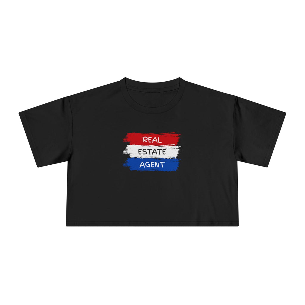 Red White Blue Stripes Real Estate Agent | Women's Crop Tee - T-Shirt | ShirtyAgents