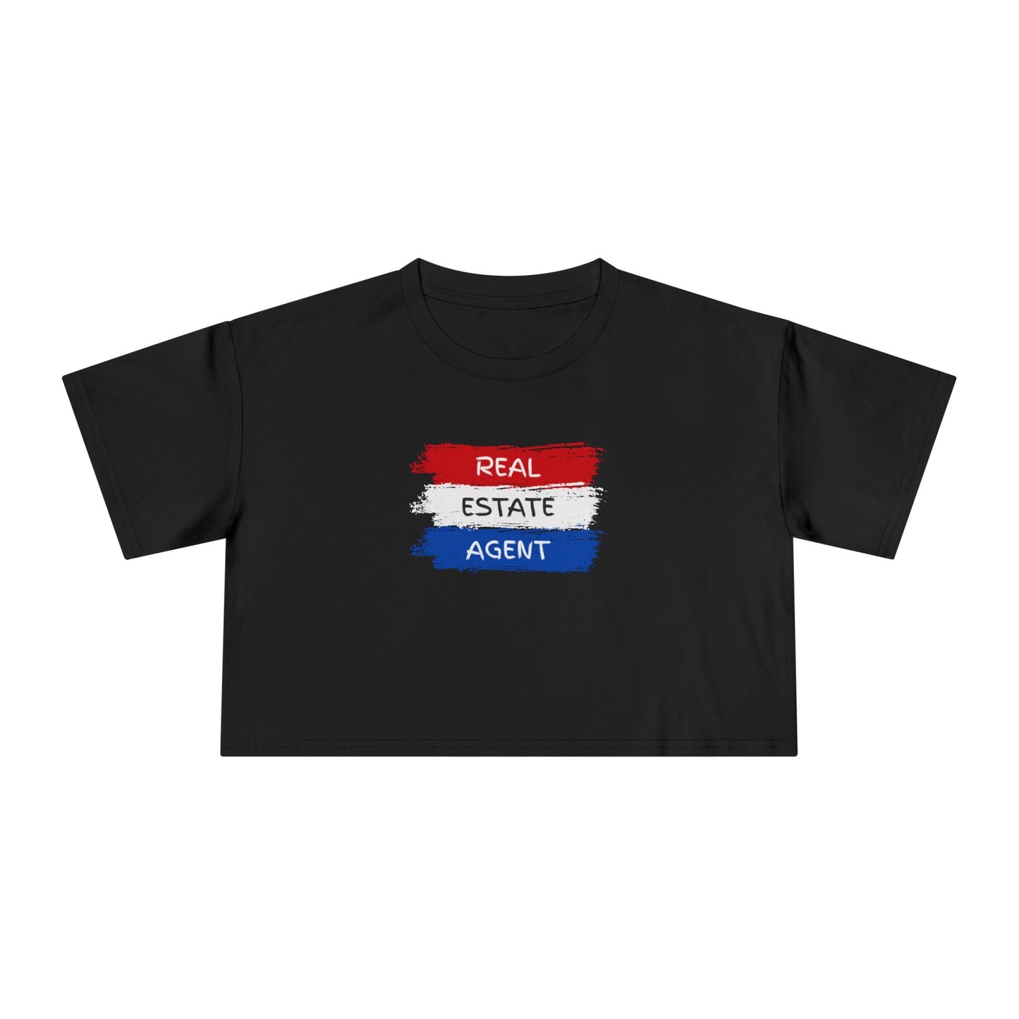 Red White Blue Stripes Real Estate Agent | Women's Crop Tee - T-Shirt | ShirtyAgents