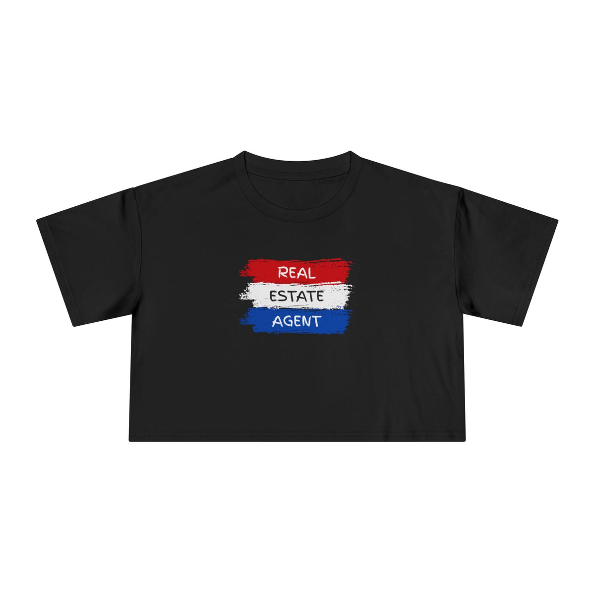 Red White Blue Stripes Real Estate Agent | Women's Crop Tee - T-Shirt | ShirtyAgents