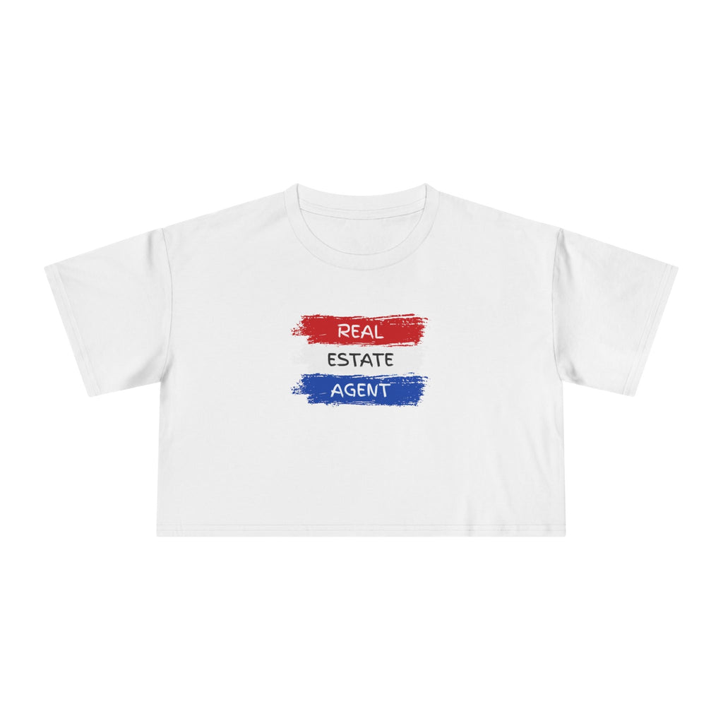 Red White Blue Stripes Real Estate Agent | Women's Crop Tee - T-Shirt | ShirtyAgents