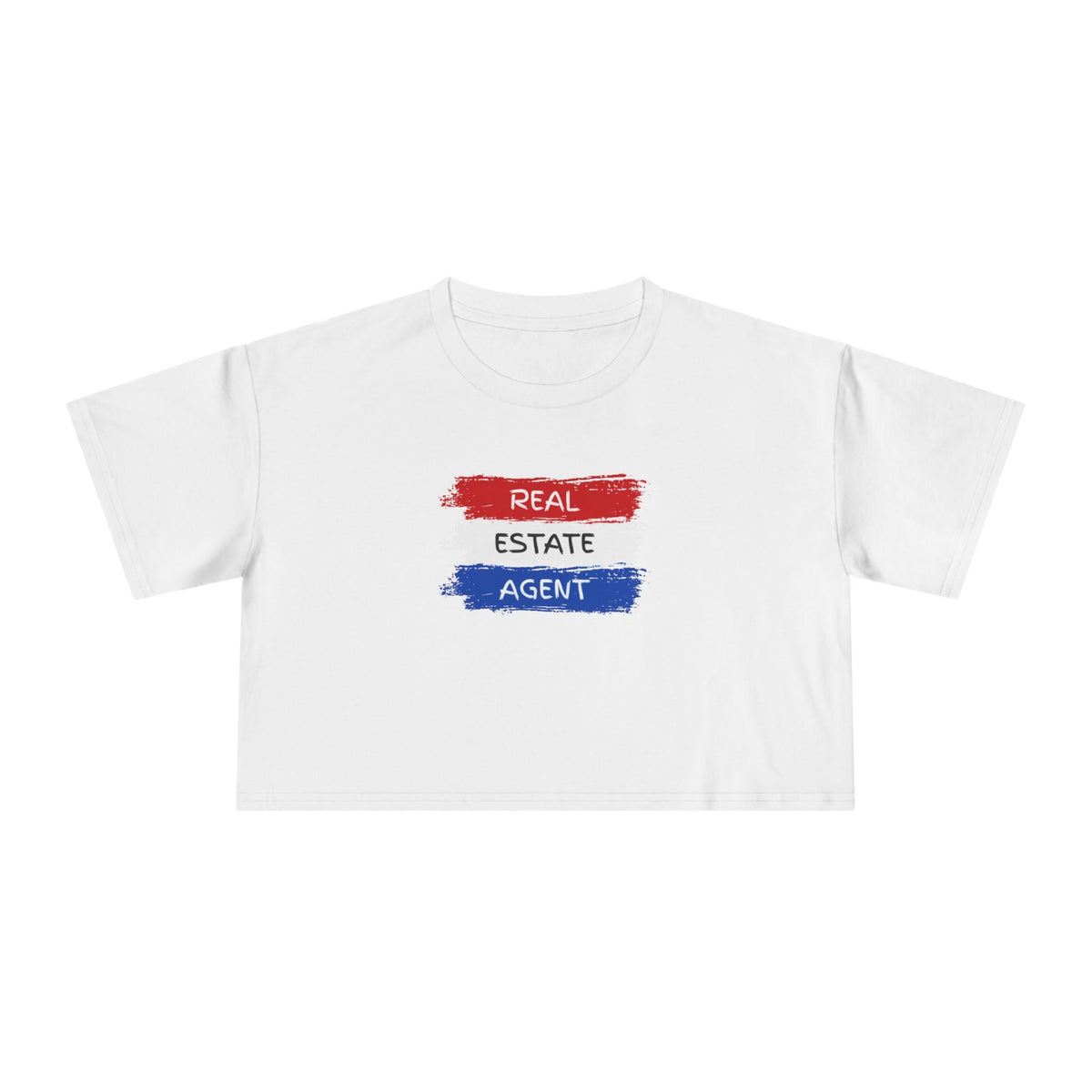 Red White Blue Stripes Real Estate Agent | Women's Crop Tee - T-Shirt | ShirtyAgents