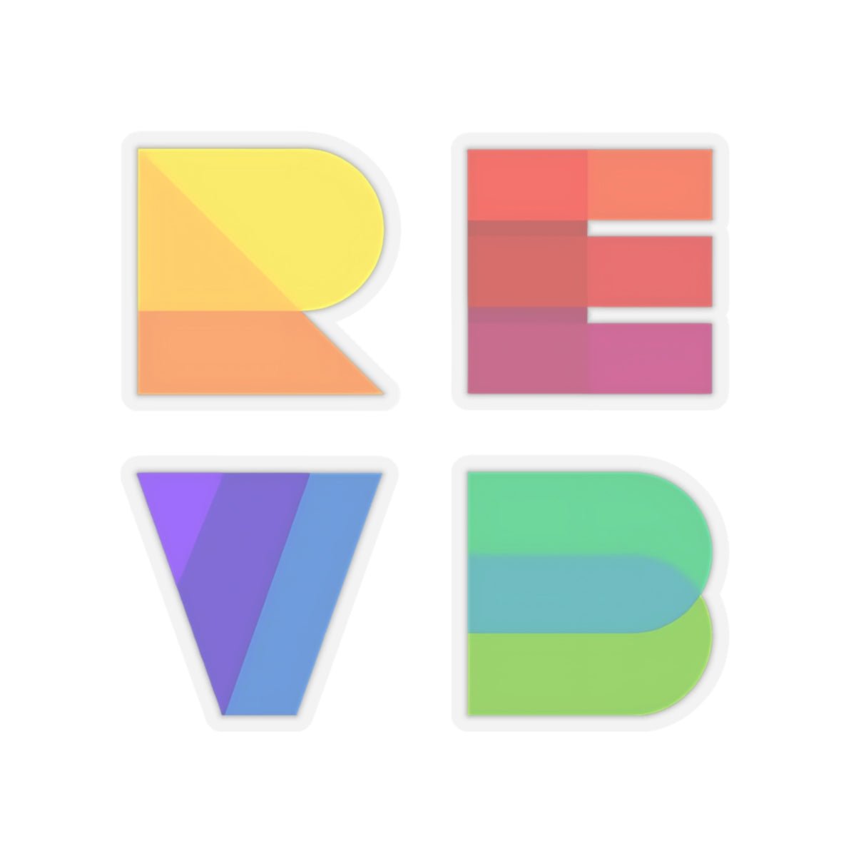 REVB Square Color Pop Stickers - Paper products | ShirtyAgents