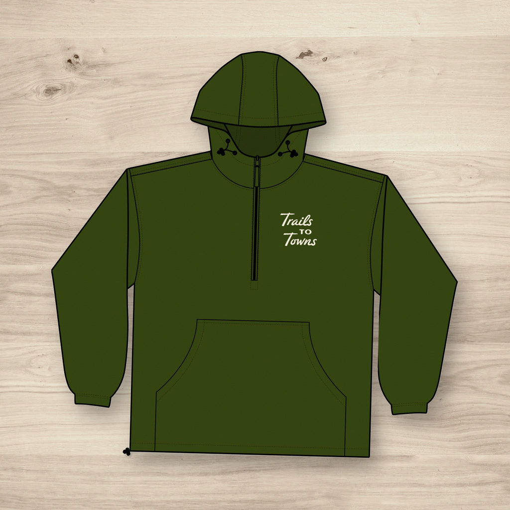 Trails to Towns by Greg Goad | Hooded Windbreaker Pullover - Outerwear | ShirtyAgents