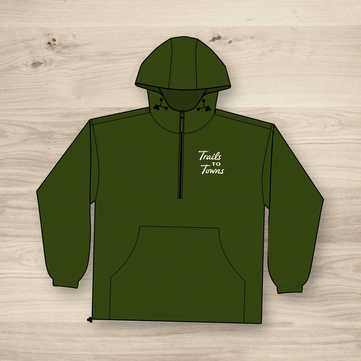 Trails to Towns by Greg Goad | Hooded Windbreaker Pullover - Outerwear | ShirtyAgents