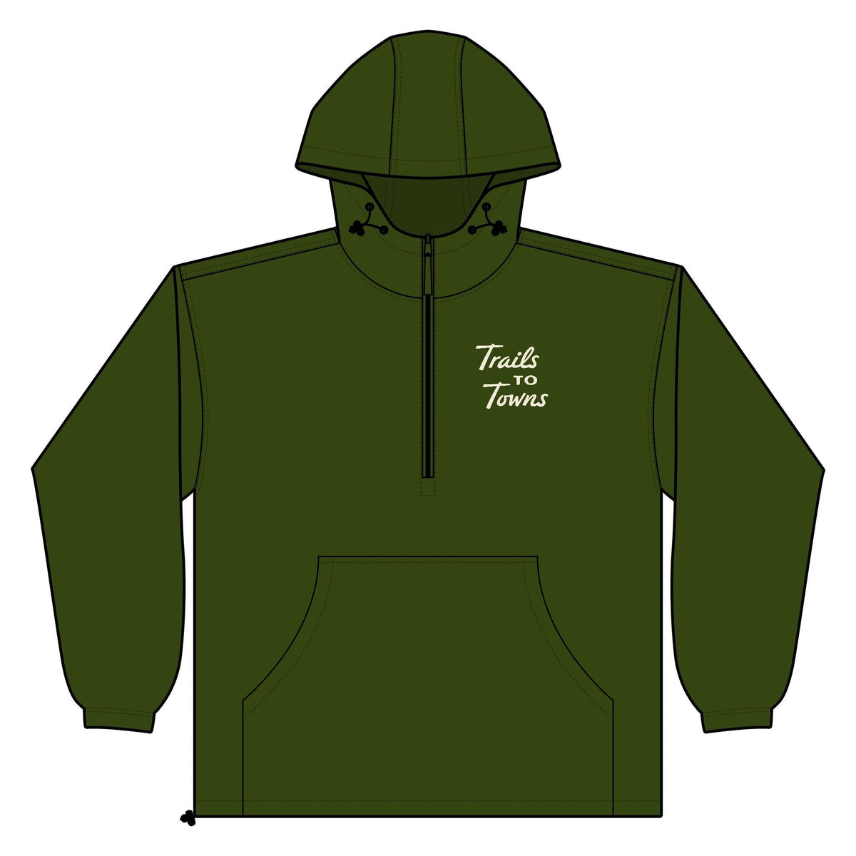 Trails to Towns by Greg Goad | Hooded Windbreaker Pullover - Outerwear | ShirtyAgents