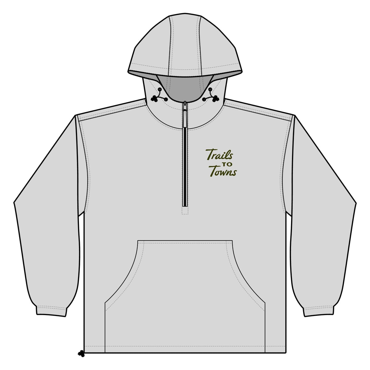 Trails to Towns by Greg Goad | Hooded Windbreaker Pullover - Outerwear | ShirtyAgents