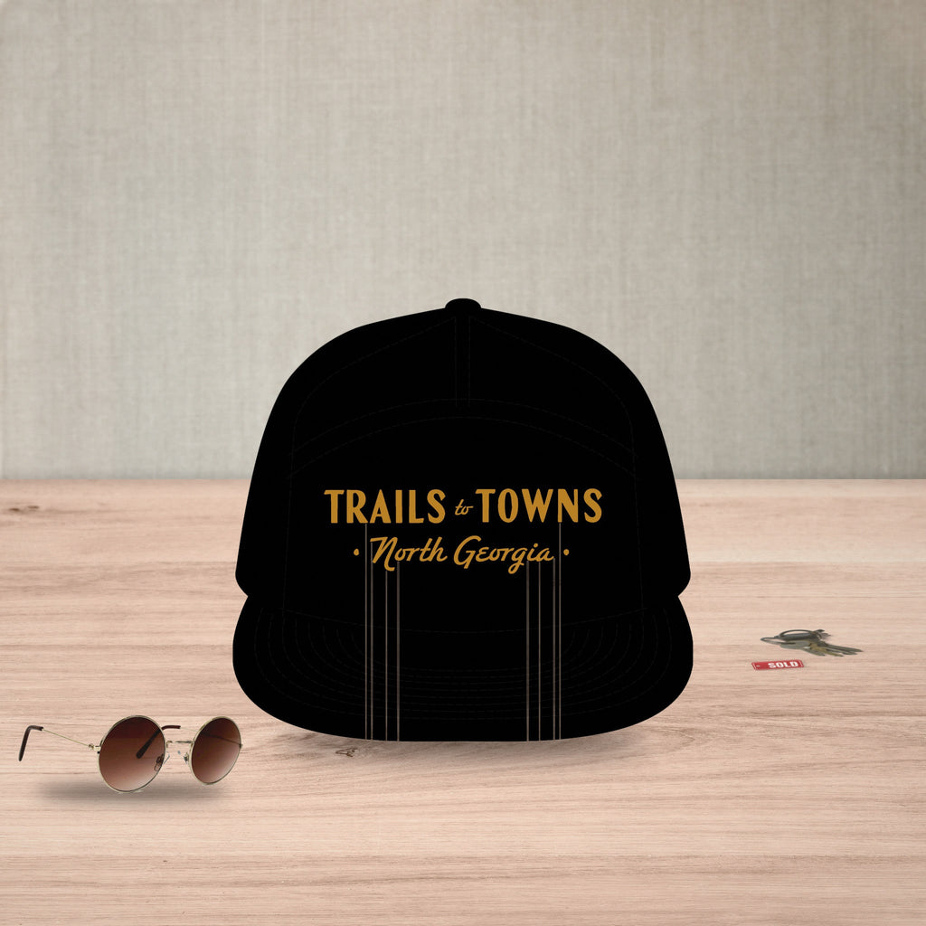 Trails to Towns North Georgia by Greg Goad | Printed Flat Bill Cap - Hats | ShirtyAgents