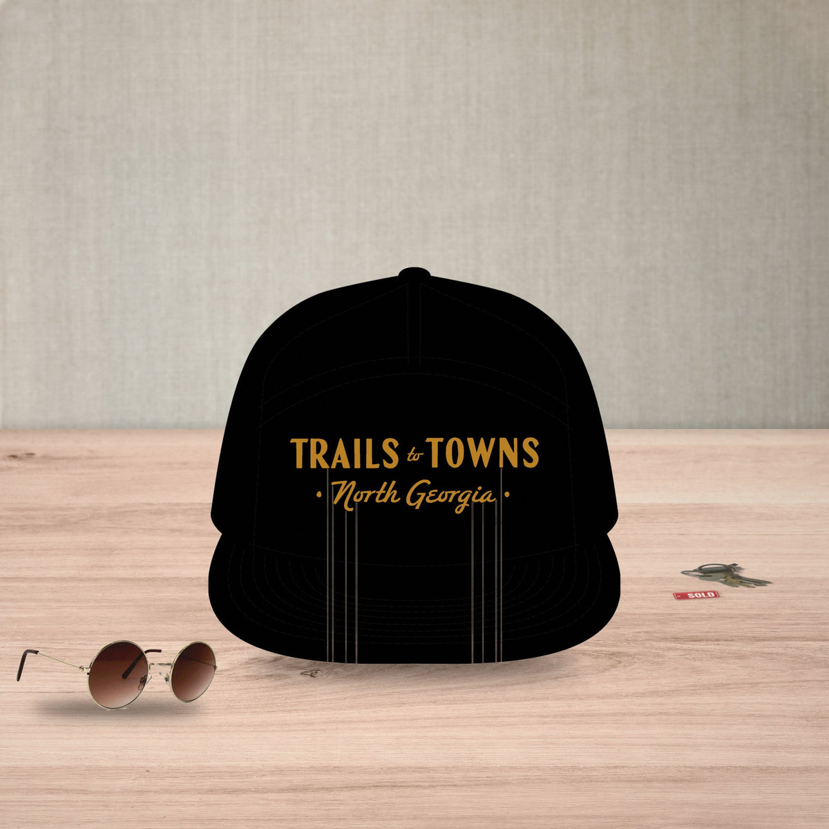 Trails to Towns North Georgia by Greg Goad | Printed Flat Bill Cap - Hats | ShirtyAgents