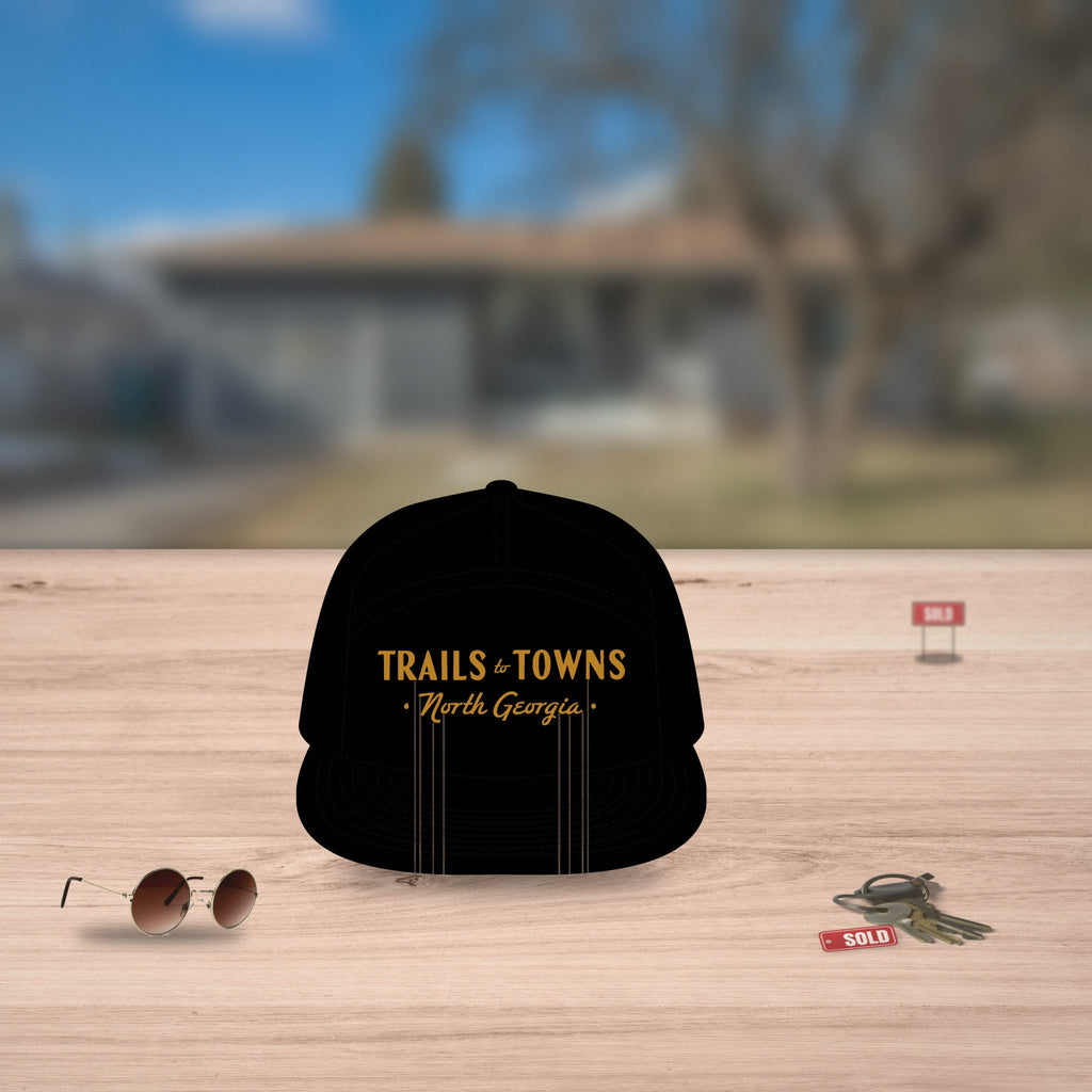 Trails to Towns North Georgia by Greg Goad | Printed Flat Bill Cap - Hats | ShirtyAgents