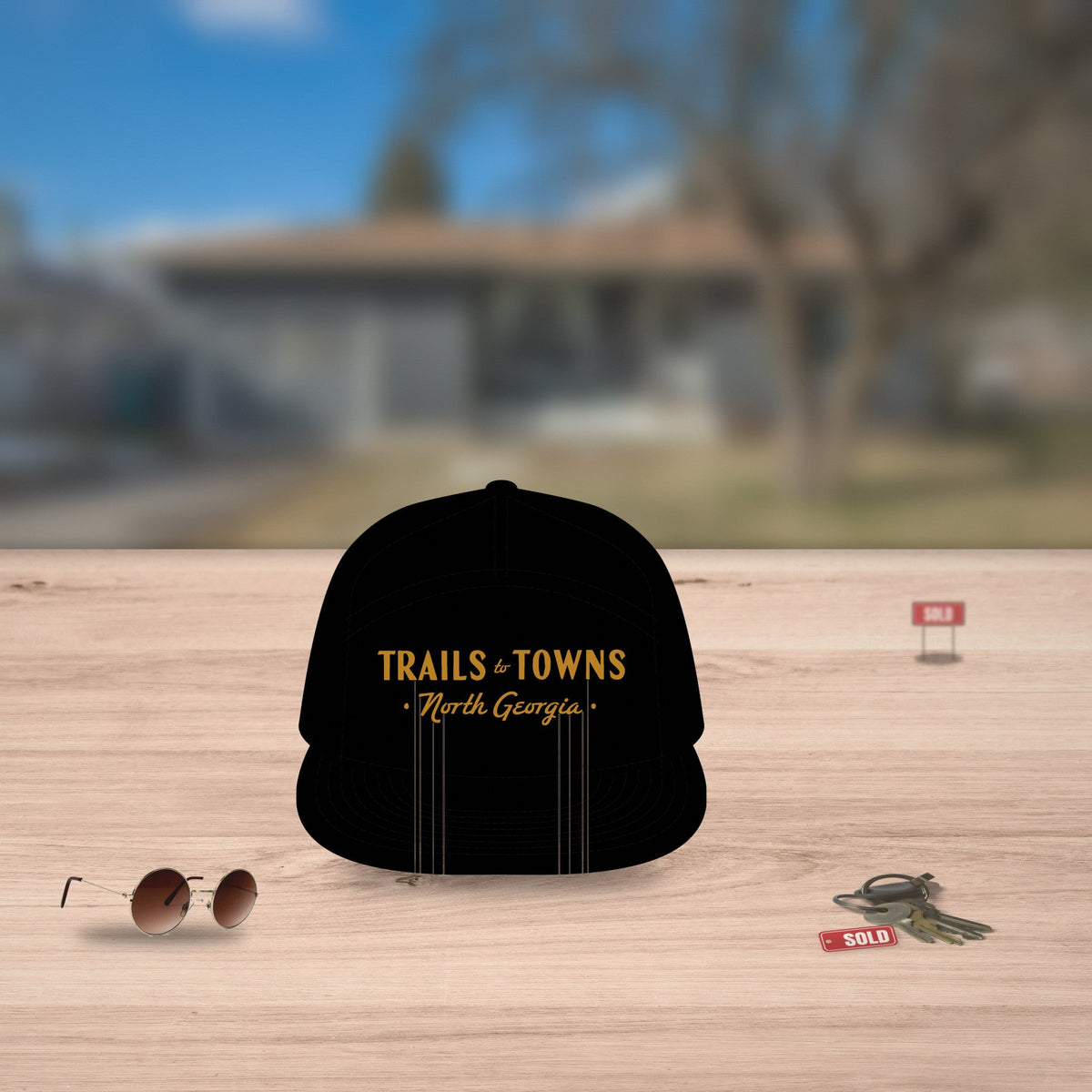 Trails to Towns North Georgia by Greg Goad | Printed Flat Bill Cap - Hats | ShirtyAgents