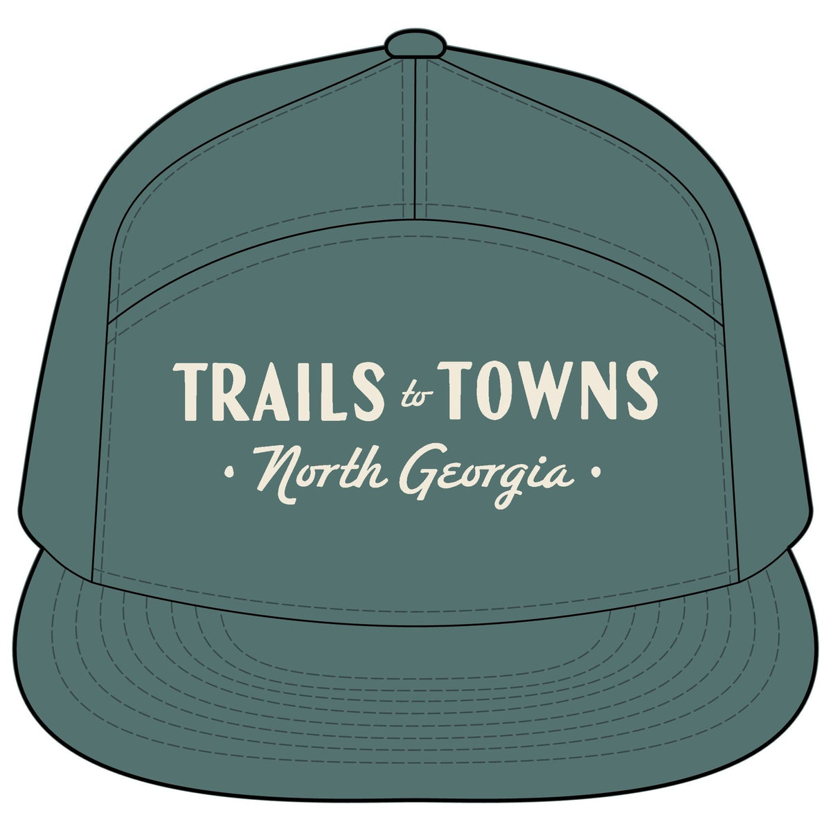 Trails to Towns North Georgia by Greg Goad | Printed Flat Bill Cap - Hats | ShirtyAgents