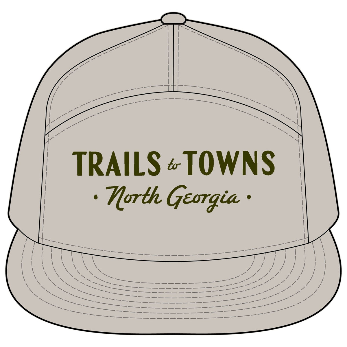 Trails to Towns North Georgia by Greg Goad | Printed Flat Bill Cap - Hats | ShirtyAgents
