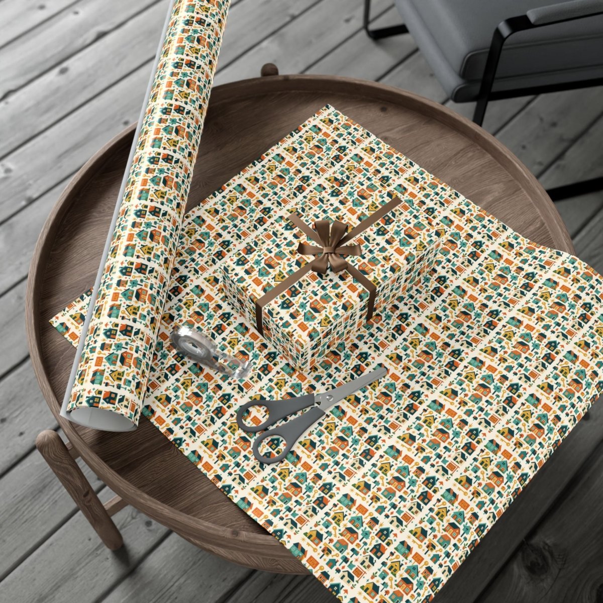 Vintage Neighborhood Holiday Gift Wrap - Home Decor | ShirtyAgents