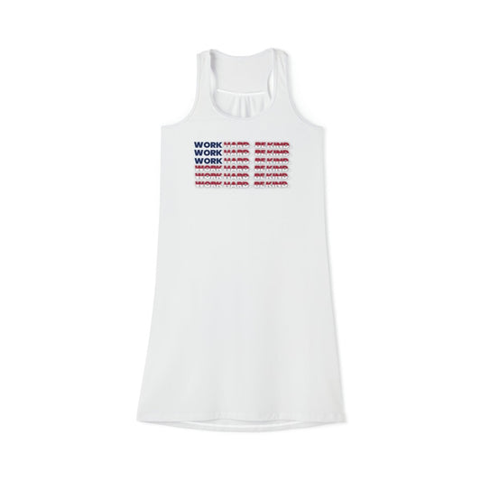Work Hard Be Kind American Racerback Dress - Tank Top | ShirtyAgents