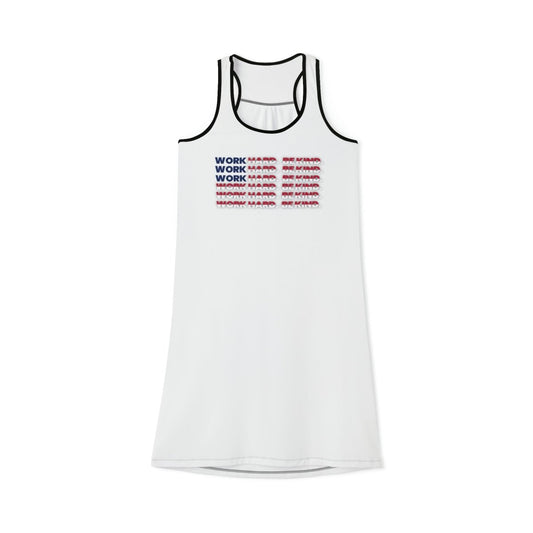 Work Hard Be Kind American Racerback Dress - Tank Top | ShirtyAgents