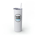 Work Hard Be Kind Black Circle Skinny Tumbler with Straw - Mug | ShirtyAgents