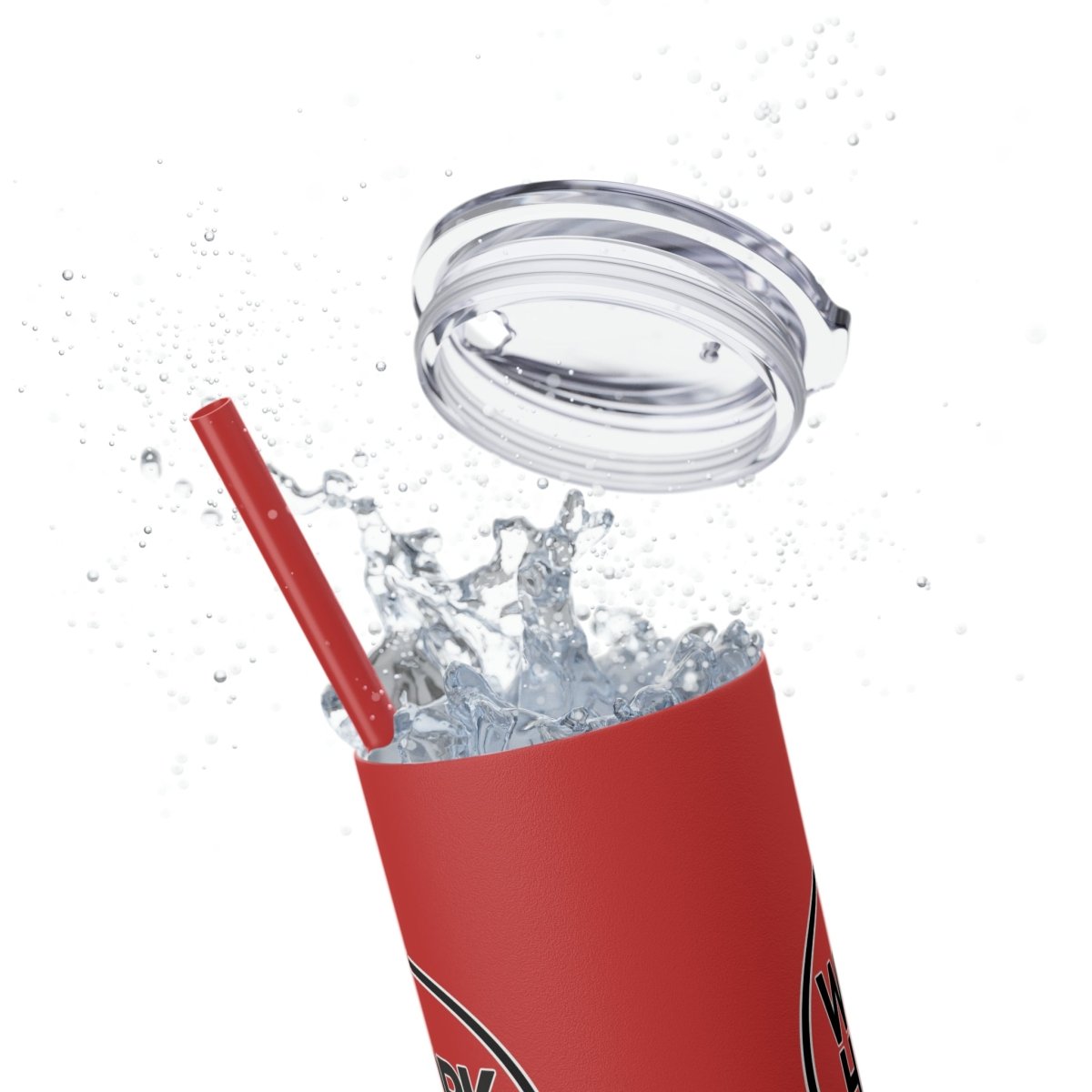 Work Hard Be Kind Black Circle Skinny Tumbler with Straw - Mug | ShirtyAgents