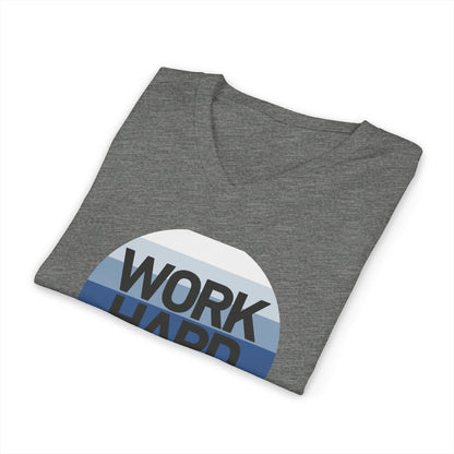 Work Hard Horizon Blue V-Neck - V-neck | ShirtyAgents