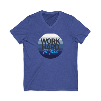 Work Hard Horizon Blue V-Neck - V-neck | ShirtyAgents