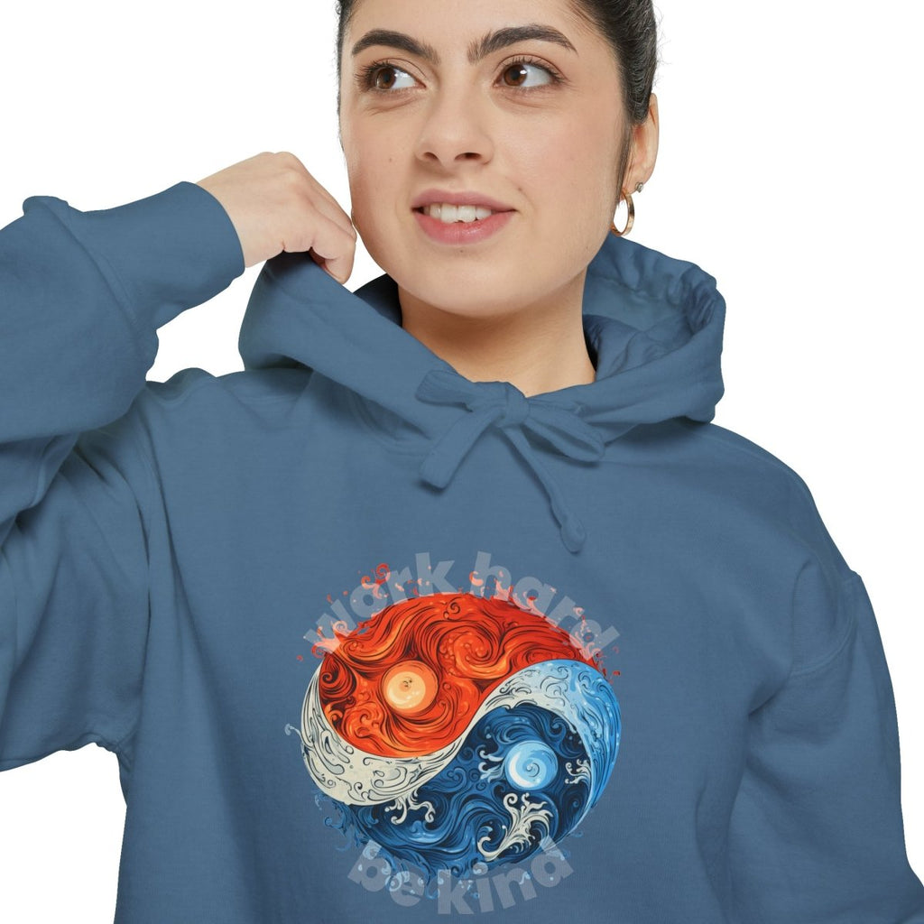 Yin and Yang Work Hard, Be Kind Hoodie - Hoodie | ShirtyAgents