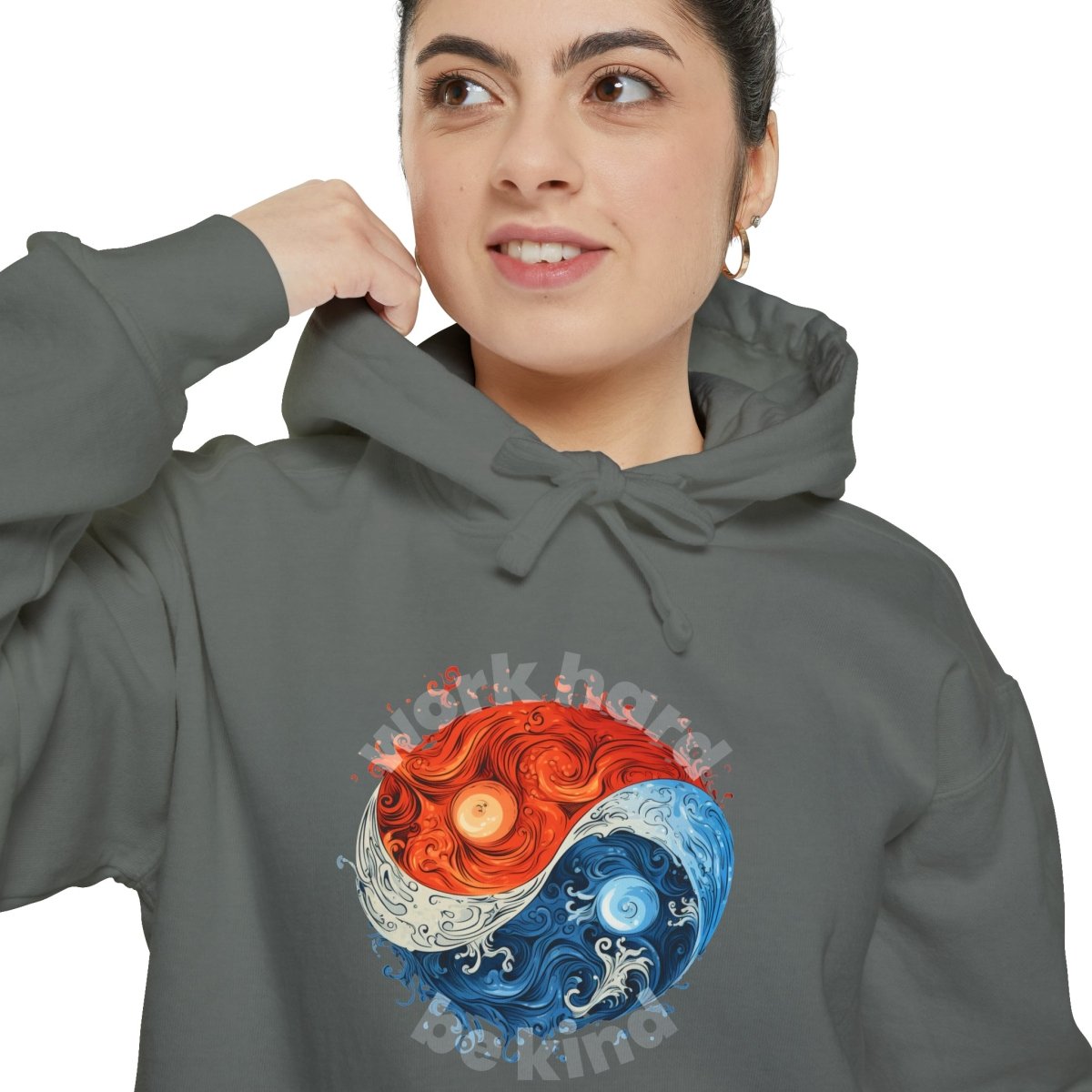 Yin and Yang Work Hard, Be Kind Hoodie - Hoodie | ShirtyAgents