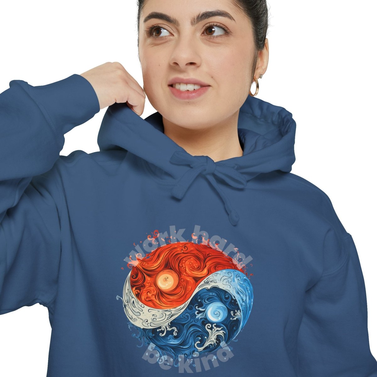 Yin and Yang Work Hard, Be Kind Hoodie - Hoodie | ShirtyAgents