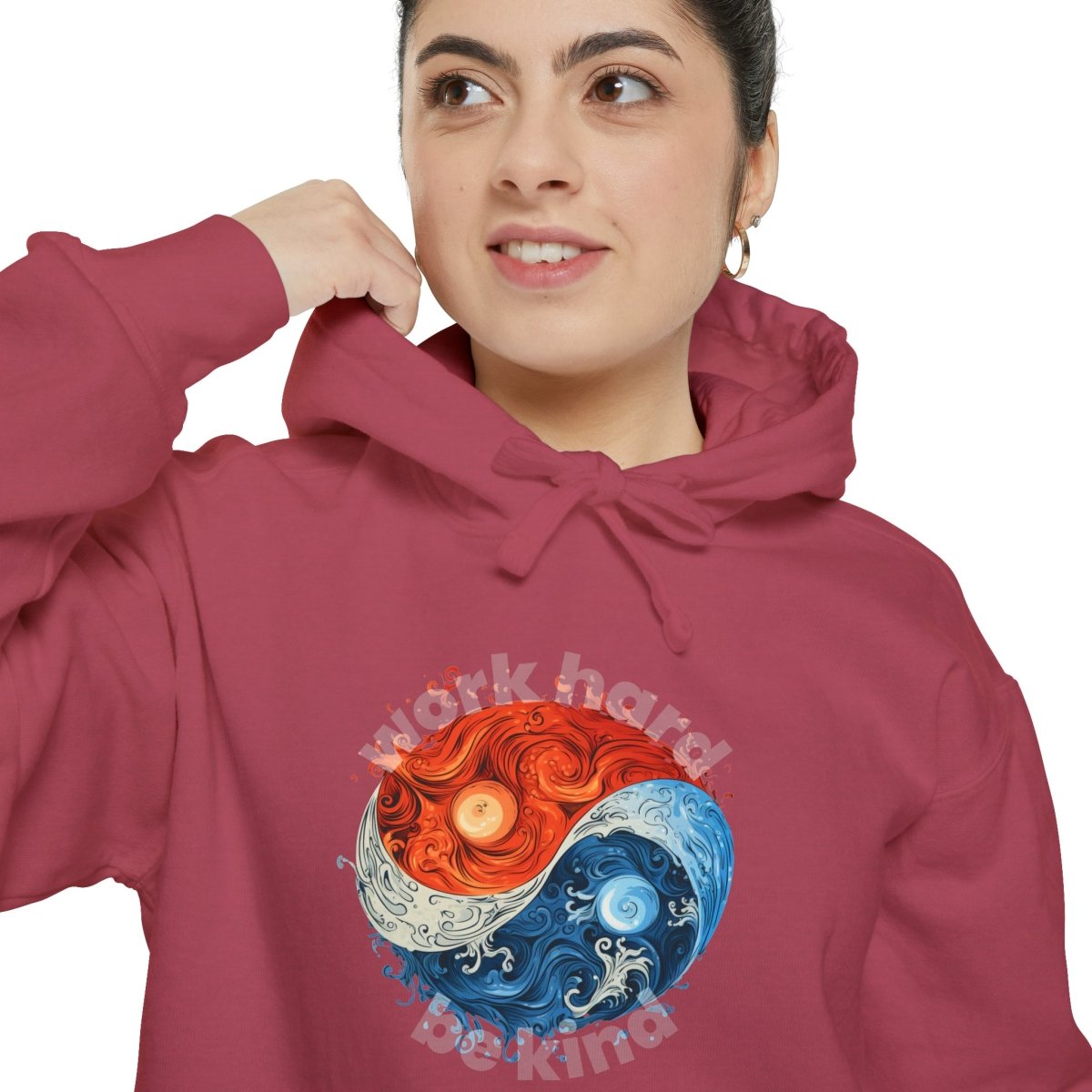 Yin and Yang Work Hard, Be Kind Hoodie - Hoodie | ShirtyAgents
