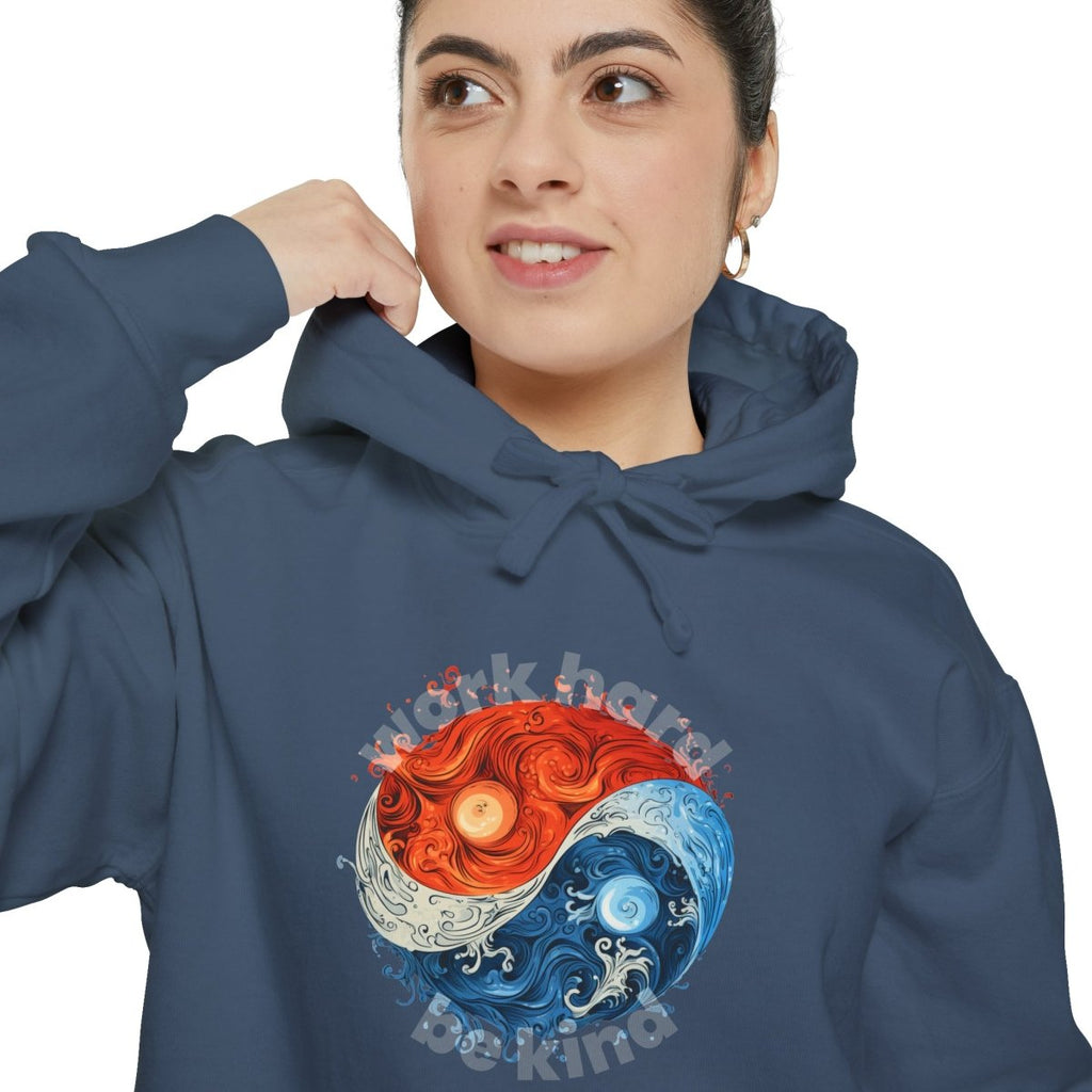 Yin and Yang Work Hard, Be Kind Hoodie - Hoodie | ShirtyAgents