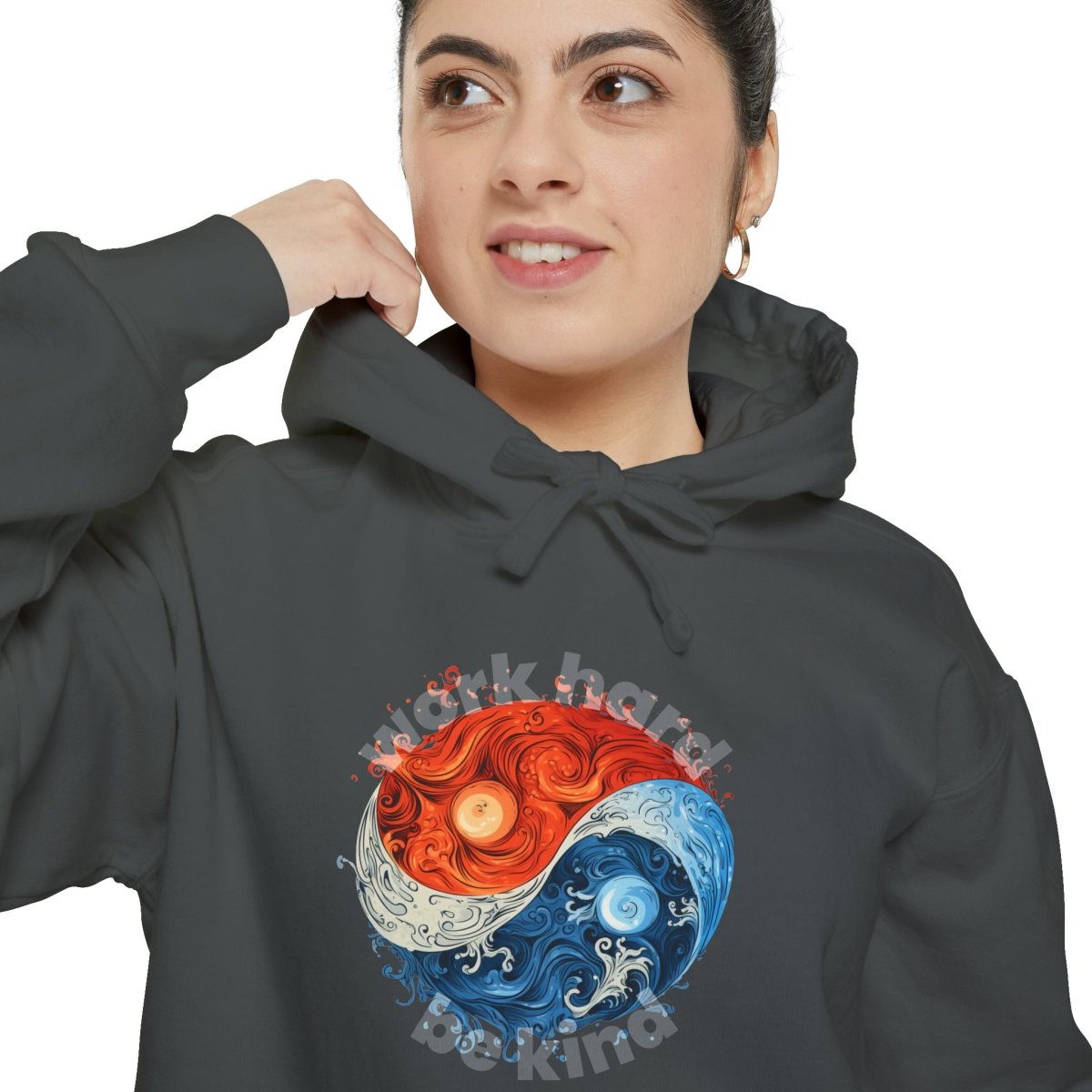 Yin and Yang Work Hard, Be Kind Hoodie - Hoodie | ShirtyAgents