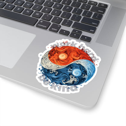 Yin and Yang Work Hard Be Kind Sticker - Paper products | ShirtyAgents