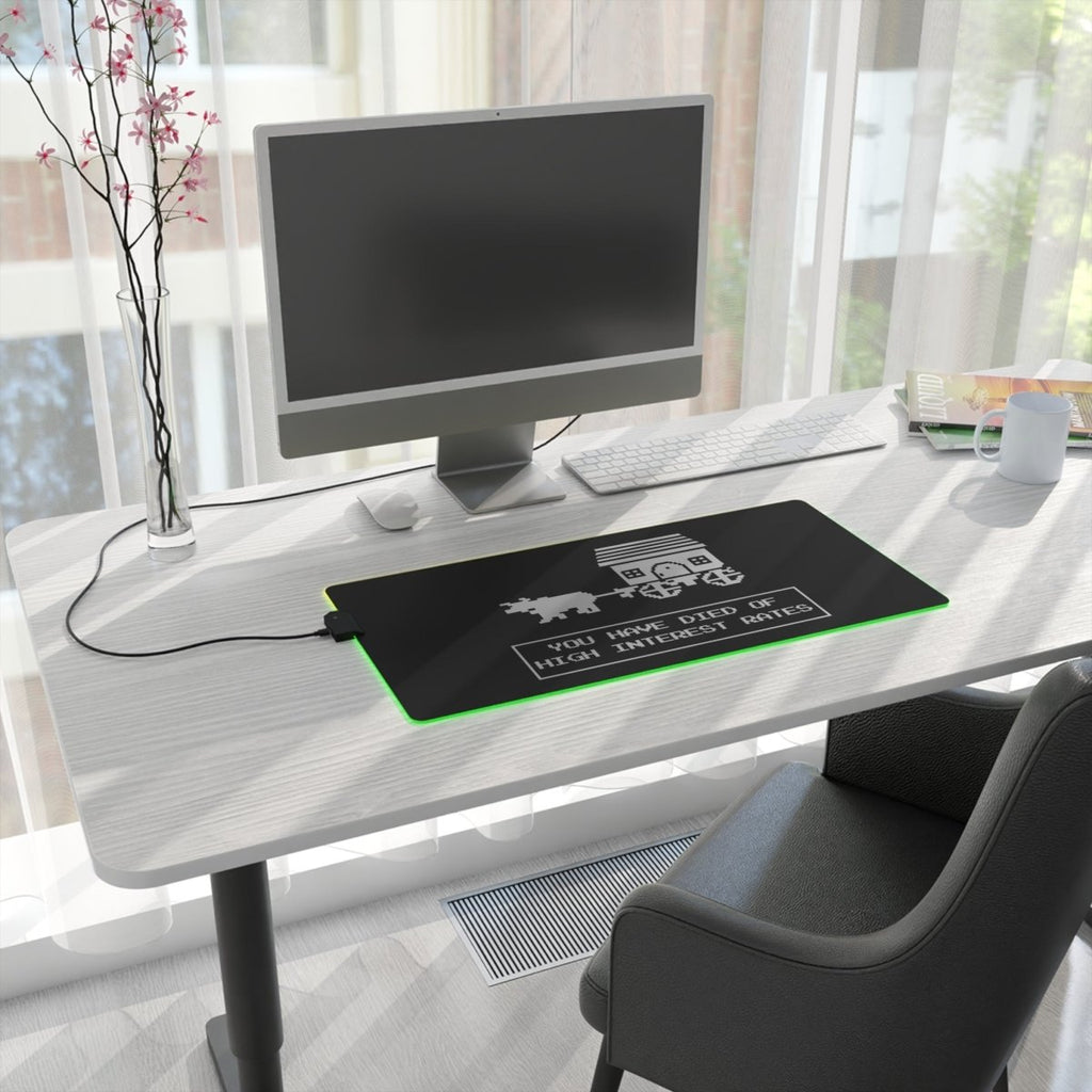 You Have Died of Interest Rates LED Mouse Pad - Home Decor | ShirtyAgents