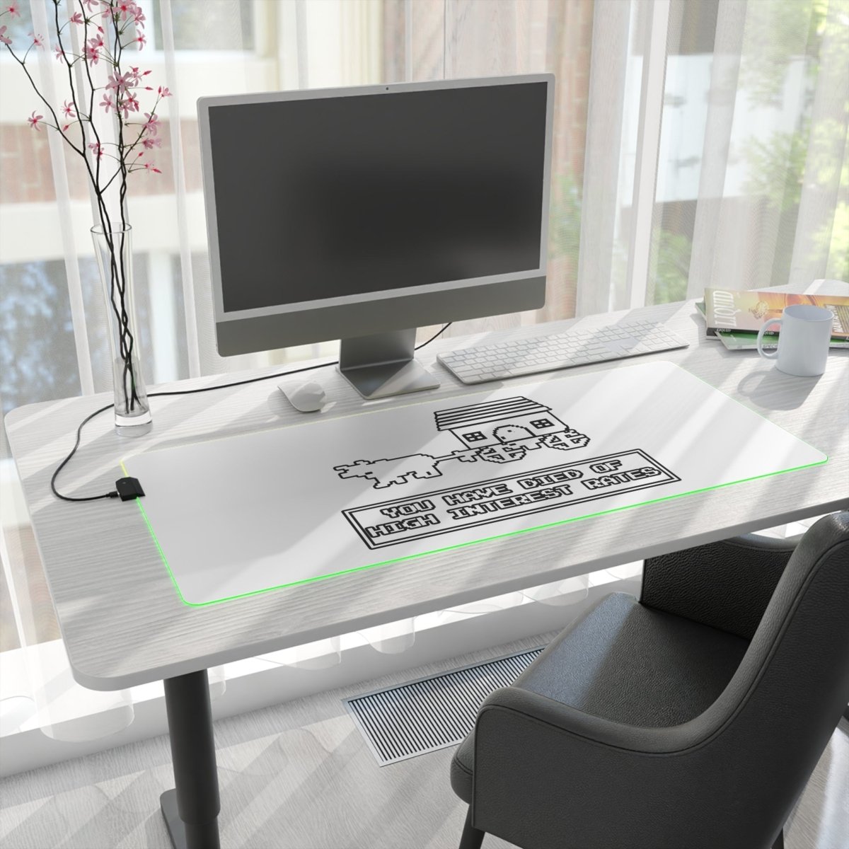 You Have Died of Interest Rates LED Mouse Pad - Home Decor | ShirtyAgents