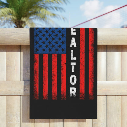 American Flag Realtor Beach Towels - Home Decor | ShirtyAgents