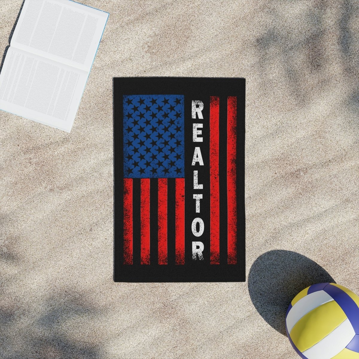 American Flag Realtor Beach Towels - Home Decor | ShirtyAgents