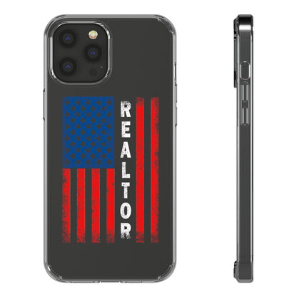 American Flag Realtor Clear Phone Case - Phone Case | ShirtyAgents