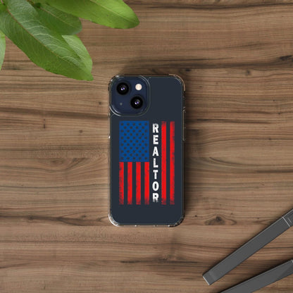 American Flag Realtor Clear Phone Case - Phone Case | ShirtyAgents