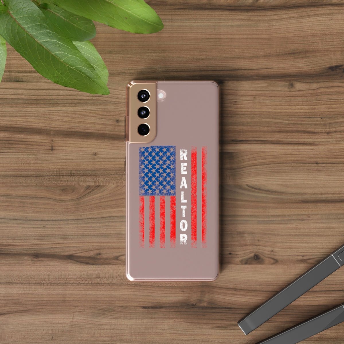 American Flag Realtor Clear Phone Case - Phone Case | ShirtyAgents