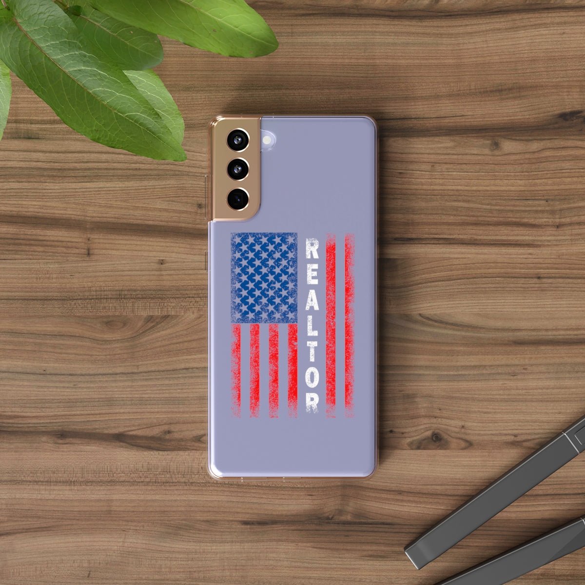 American Flag Realtor Clear Phone Case - Phone Case | ShirtyAgents