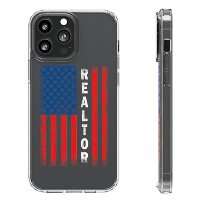 American Flag Realtor Clear Phone Case - Phone Case | ShirtyAgents
