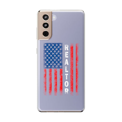 American Flag Realtor Clear Phone Case - Phone Case | ShirtyAgents