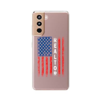 American Flag Realtor Clear Phone Case - Phone Case | ShirtyAgents