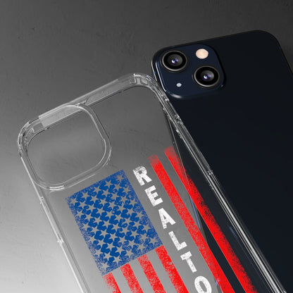 American Flag Realtor Clear Phone Case - Phone Case | ShirtyAgents
