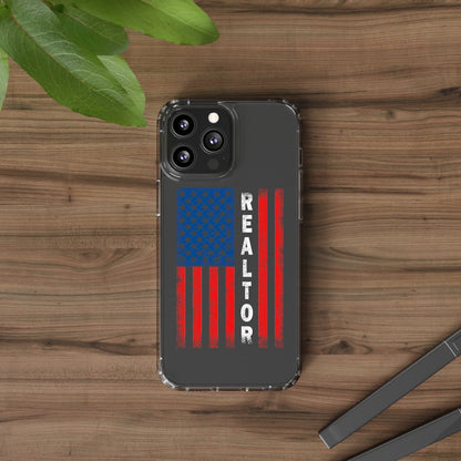 American Flag Realtor Clear Phone Case - Phone Case | ShirtyAgents